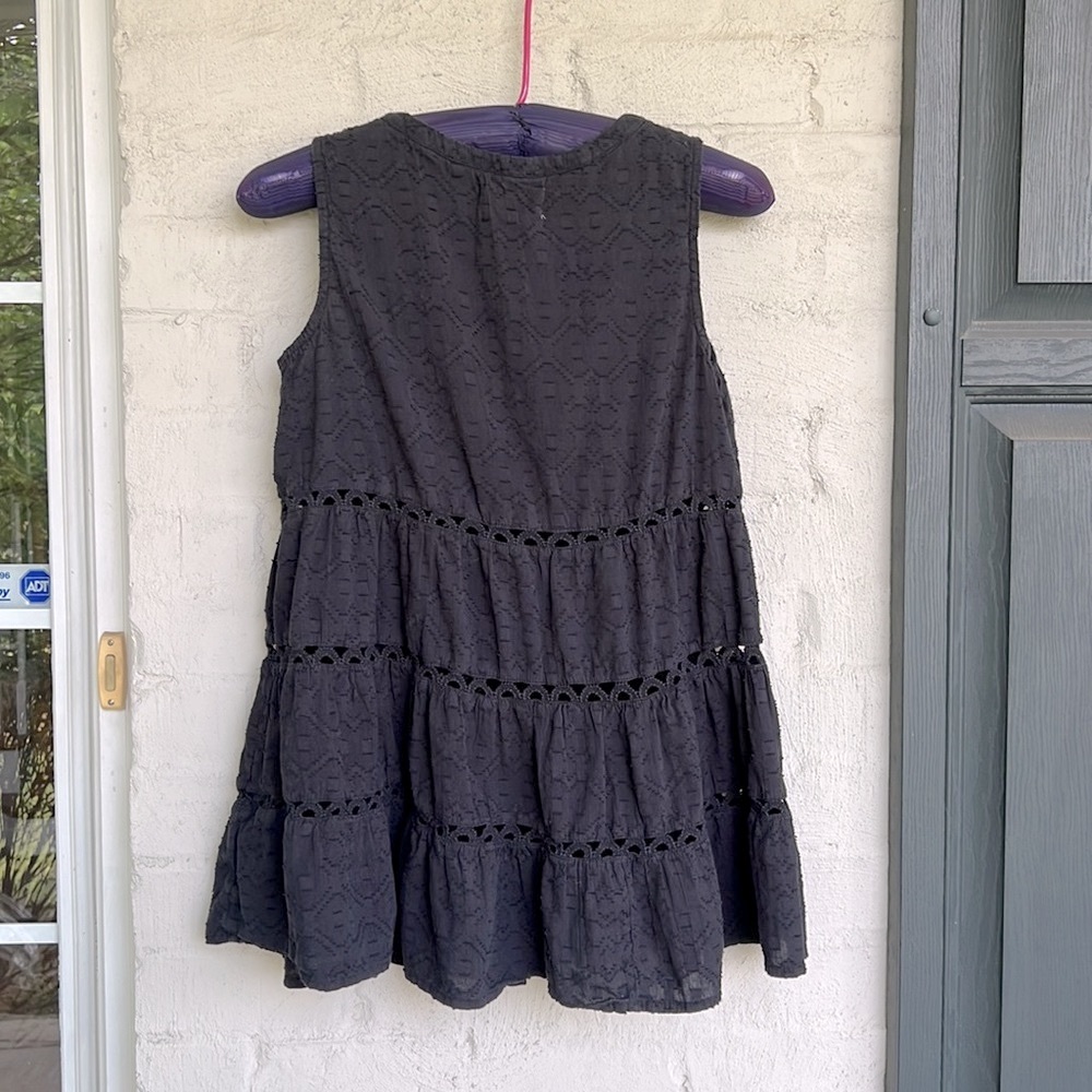By Anthropologie Black Cotton Tiered Babydoll Sleeveless Top Size Small - Picture 5 of 10
